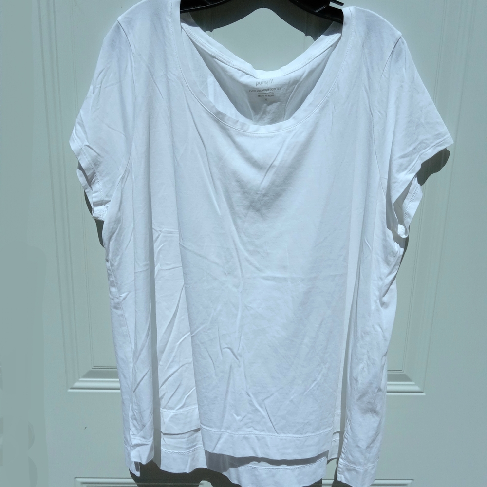 J. Jill Pima Cotton Bundle of XL Tees Blue Pink White - Picture 6 of 12